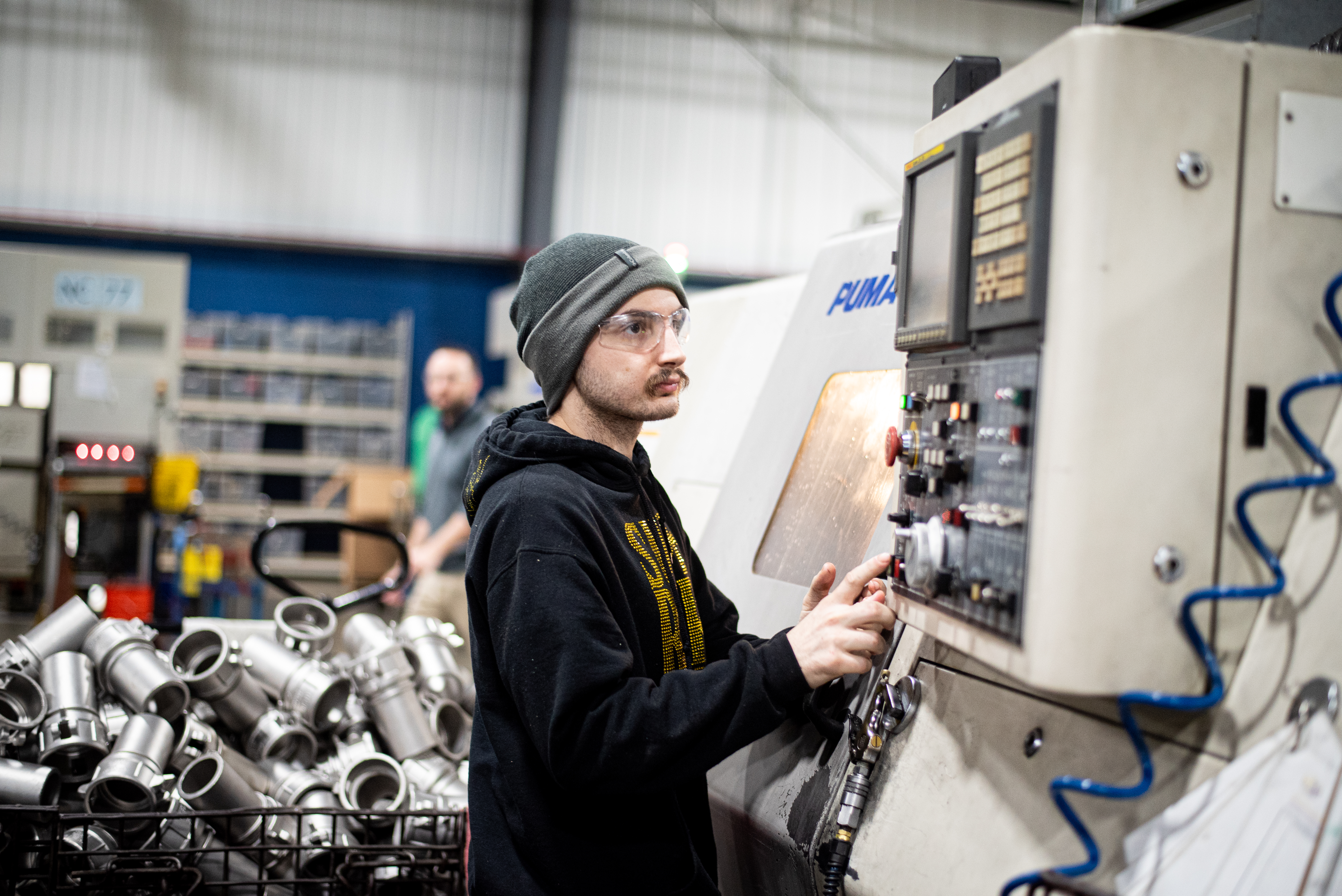 Man working at a machine